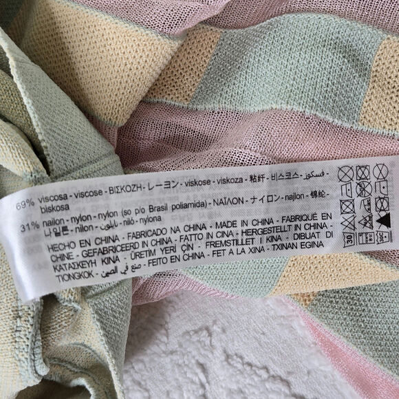 Zara EUC pleated knit cropped sweater top Small Pale green beige light pink - Picture 16 of 16